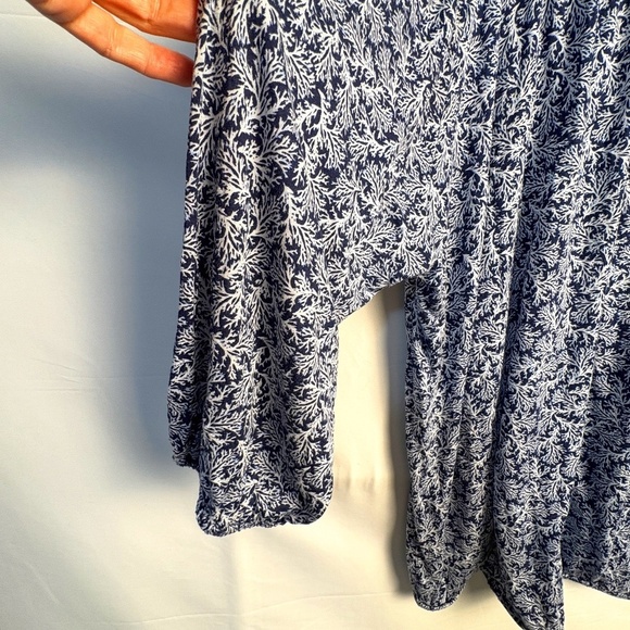 Michael Kors Women’s ¾ Sleeve Scoop Neck Blouse Top Sz 1X Coastal Beachy Comfort - Picture 5 of 9